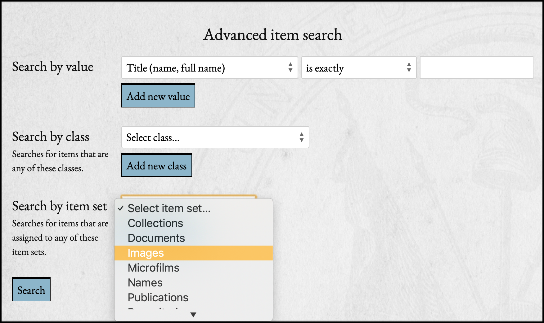 Search by item set